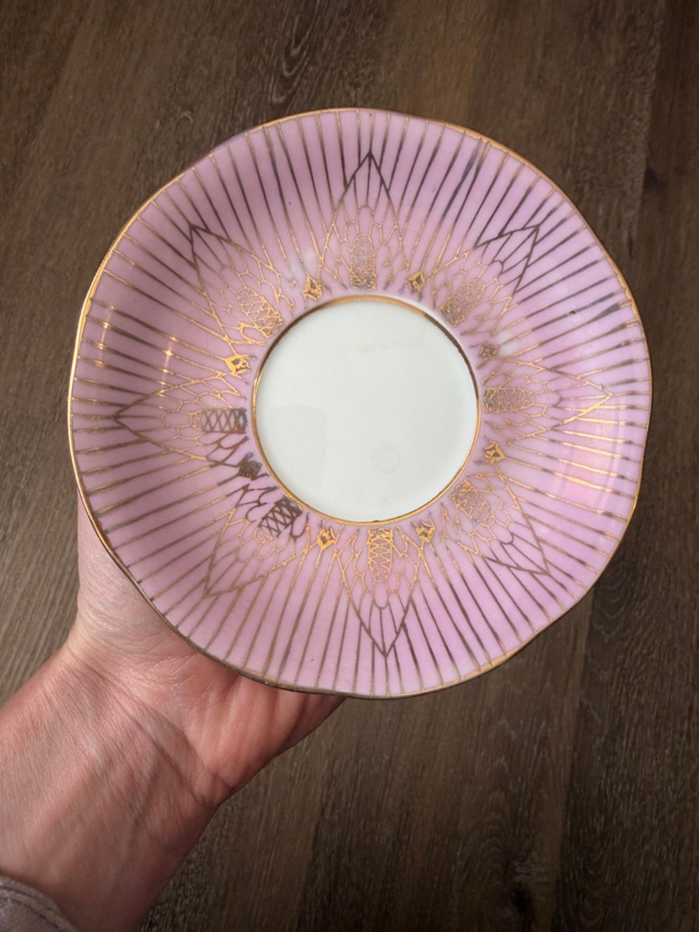 Vintage Pink and Gold Decorative Saucer